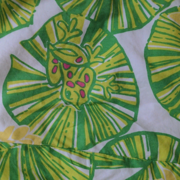 Lilly White & Green Strapless Dress with Lillypad and Frog Print 0 - Picture 8 of 8